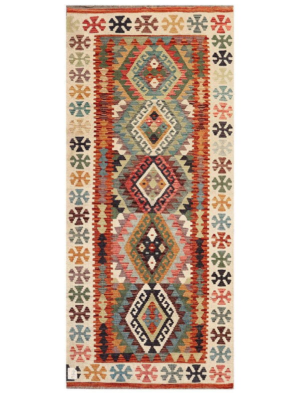 Maimana Afghanistan Kilim Rug - 196 x89 cm
