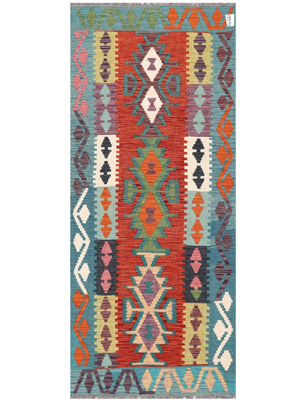 Maimana Afghanistan Kilim Rug - 198 x83 cm