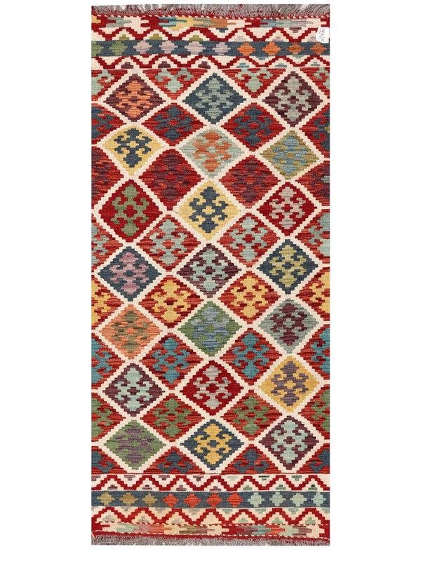 Maimana Afghanistan Kilim Rug - 193 x85 cm