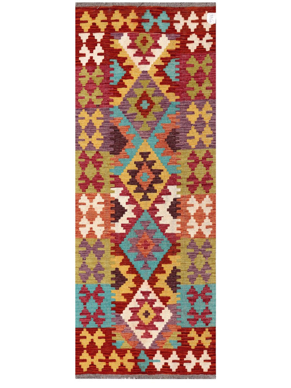 Maimana Afghanistan Kilim Rug - 206 x77 cm