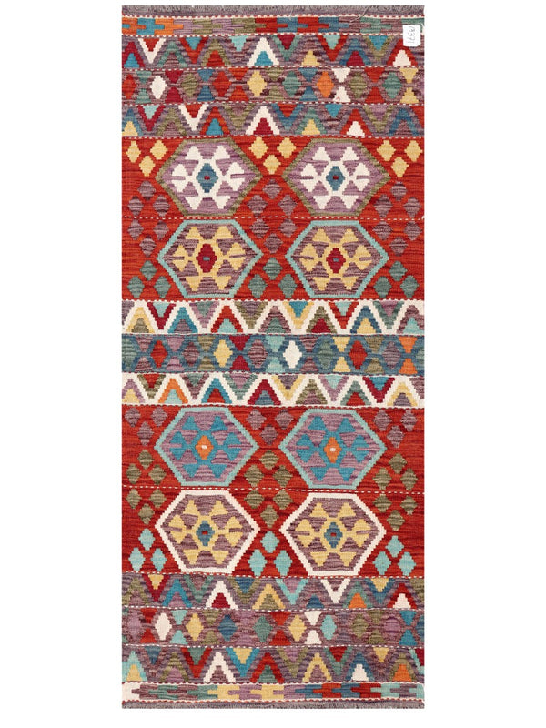 Maimana Afghanistan Kilim Rug - 195 x84 cm