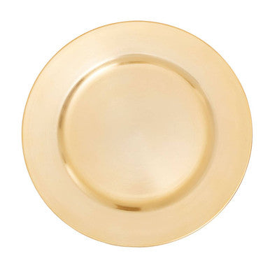 33cm Dia Flat Gold Decorative Charger Plate