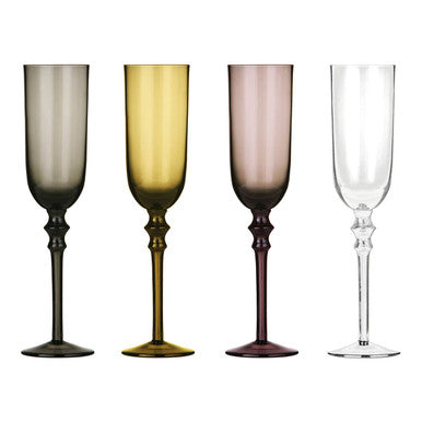 Set Of Four Tessa Purple Champagne Glasses