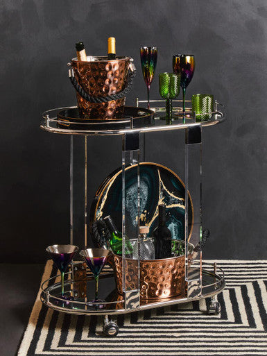 Fleur Set Of Four Green Wine Glasses