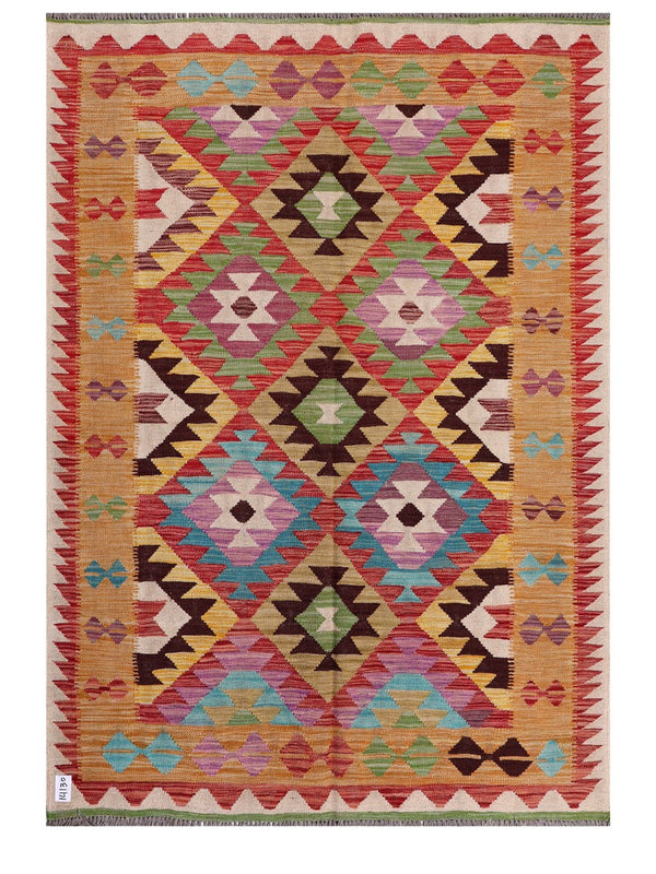 Maimana Afghanistan Kilim Rug - 199 x142 cm