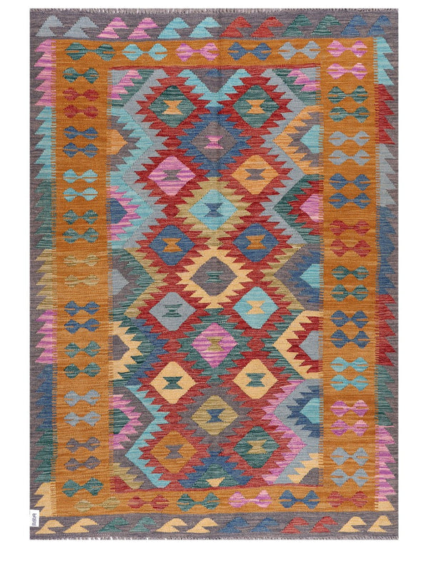 Maimana Afghanistan Kilim Rug - 201 x143 cm