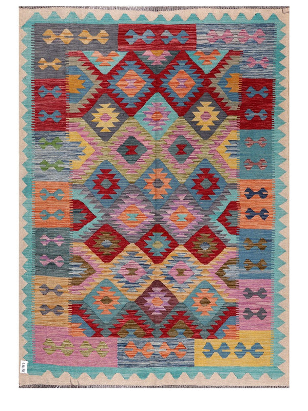 Maimana Afghanistan Kilim Rug - 196 x144 cm