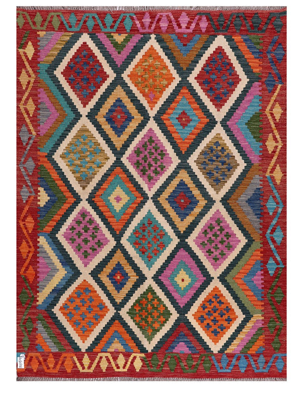 Maimana Afghanistan Kilim Rug - 203 x150 cm