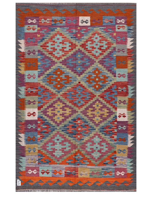 Maimana Afghanistan Kilim Rug - 209 x137 cm