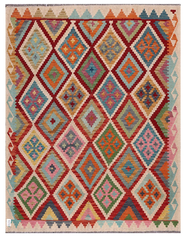 Maimana Afghanistan Kilim Rug - 198 x156 cm
