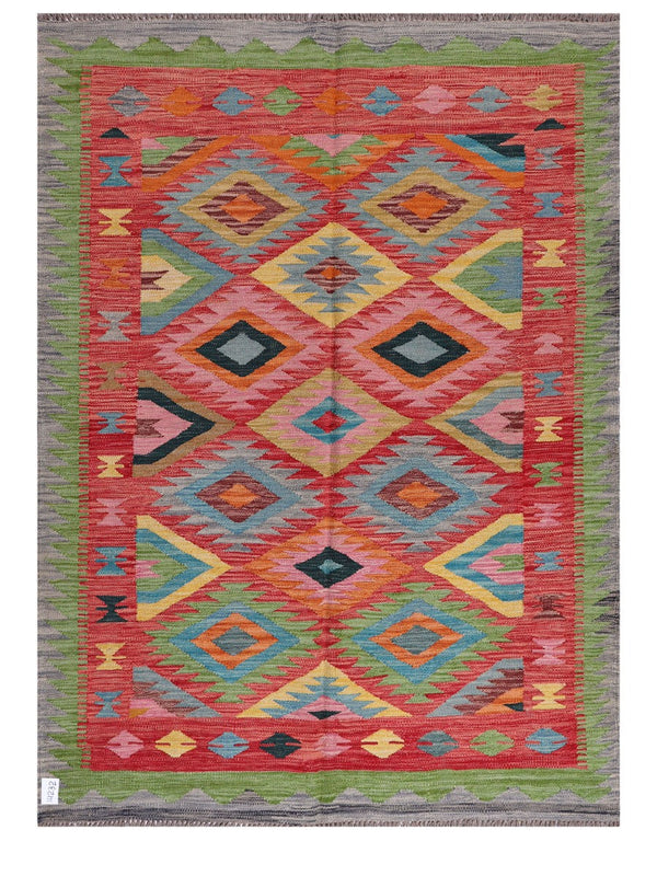 Maimana Afghanistan Kilim Rug - 196 x144 cm