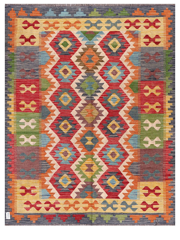 Maimana Afghanistan Kilim Rug - 198 x156 cm