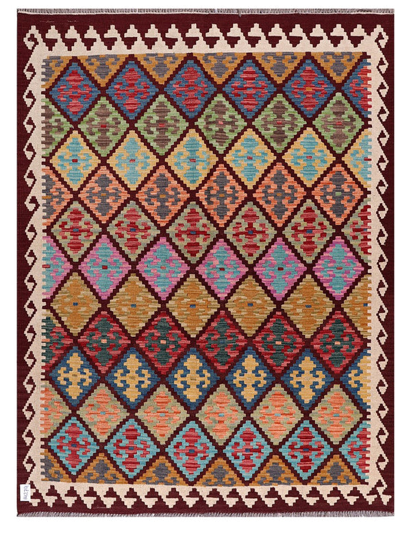 Maimana Afghanistan Kilim Rug - 202 x154 cm