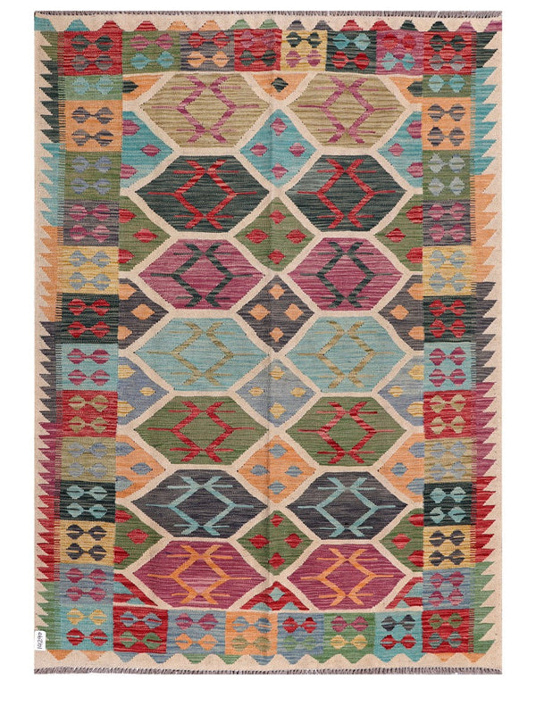 Maimana Afghanistan Kilim Rug - 205 x148 cm