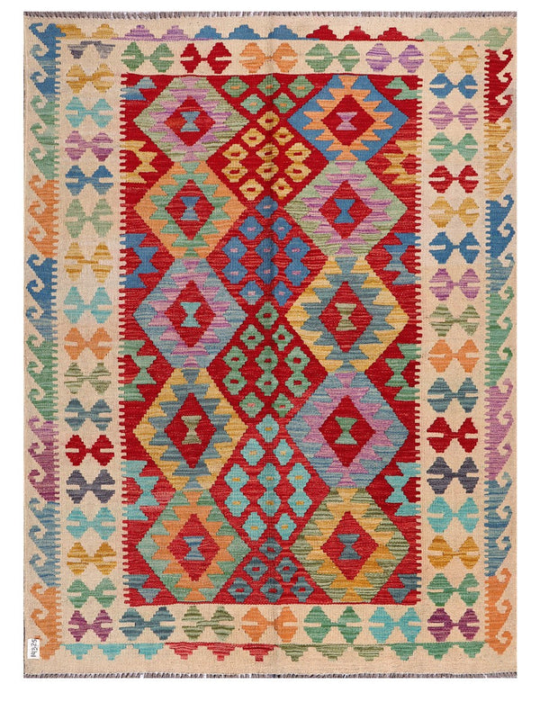 Maimana Afghanistan Kilim Rug - 193 x148 cm