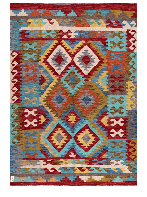 Maimana Afghanistan Kilim Rug - 206 x148 cm