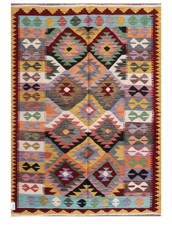 Maimana Afghanistan Kilim Rug - 204 x148 cm