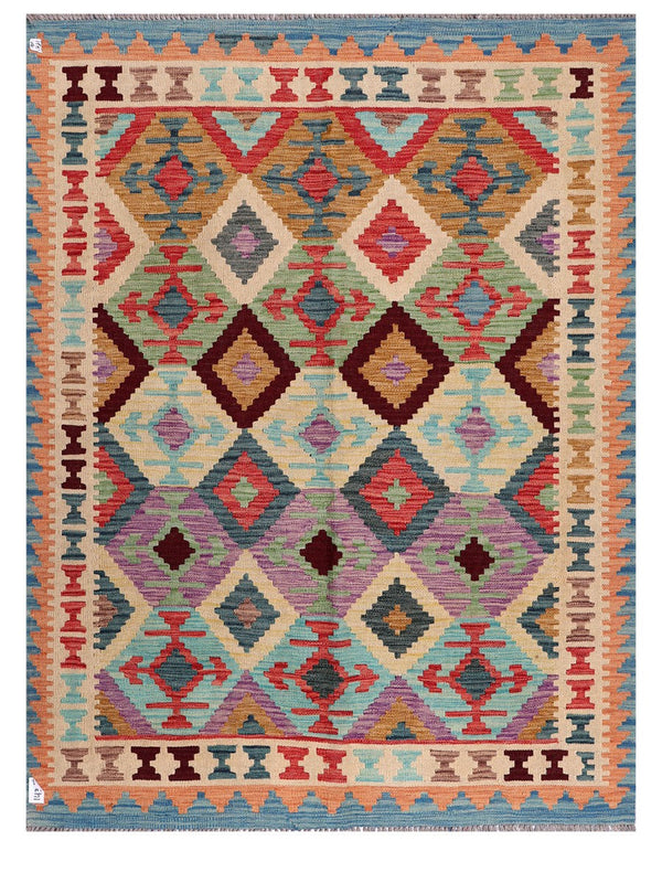 Maimana Afghanistan Kilim Rug - 196 x150 cm