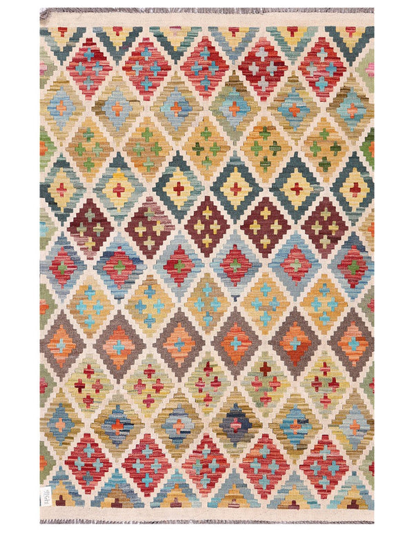 Maimana Afghanistan Kilim Rug - 183 x122 cm