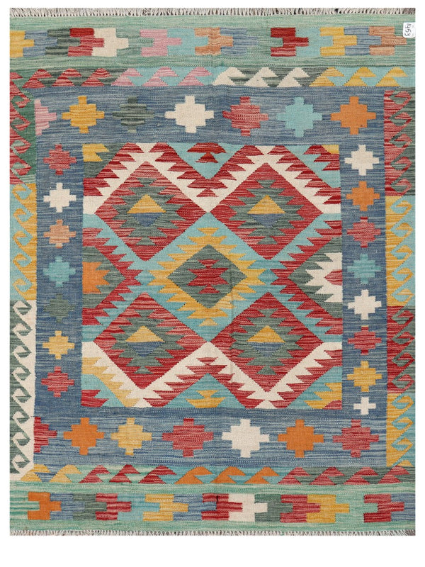 Maimana Afghanistan Kilim Rug - 195 x148 cm