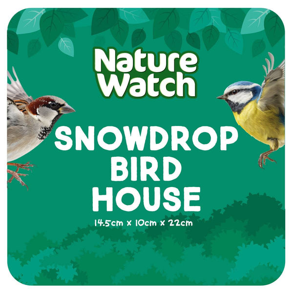 Snowdrop Design Wooden Bird House By Nature Watch - 22cm