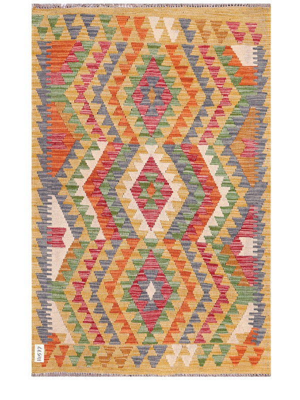 Maimana Afghanistan Kilim Rug - 143 x95 cm