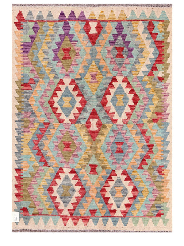 Maimana Afghanistan Kilim Rug - 144 x105 cm