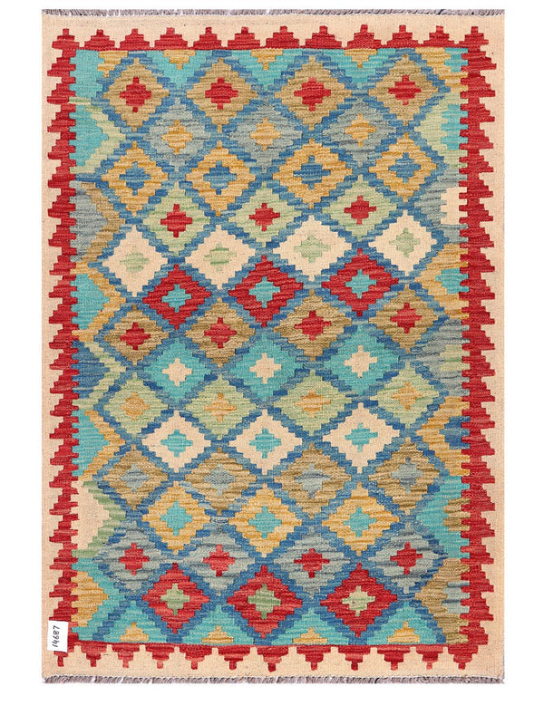 Maimana Afghanistan Kilim Rug - 148 x105 cm