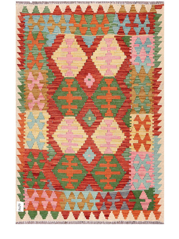 Maimana Afghanistan Kilim Rug - 142 x98 cm