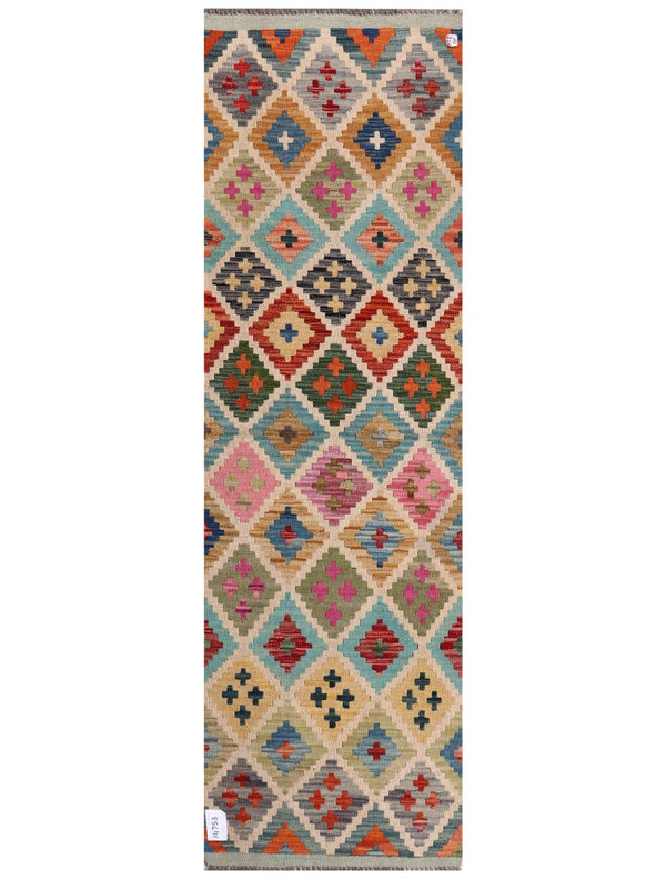 Maimana Afghanistan Kilim Rug - 205 x63 cm