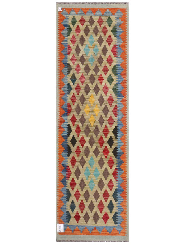 Maimana Afghanistan Kilim Rug - 203 x63 cm