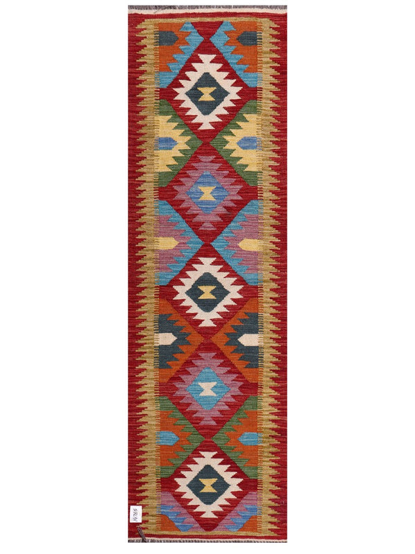 Maimana Afghanistan Kilim Rug - 204 x62 cm