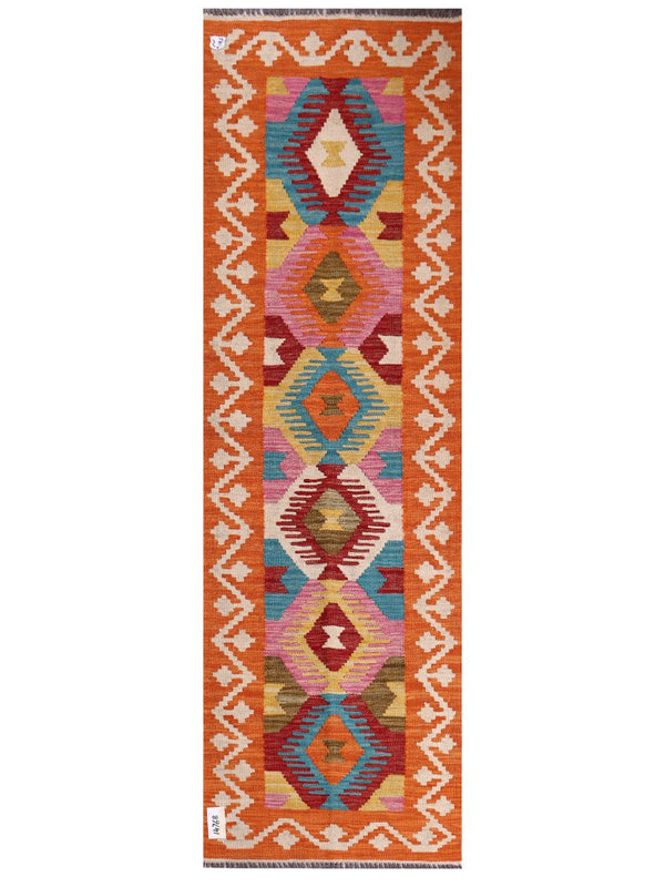 Maimana Afghanistan Kilim Rug - 201 x62 cm