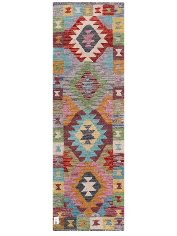 Maimana Afghanistan Kilim Rug - 196 x63 cm