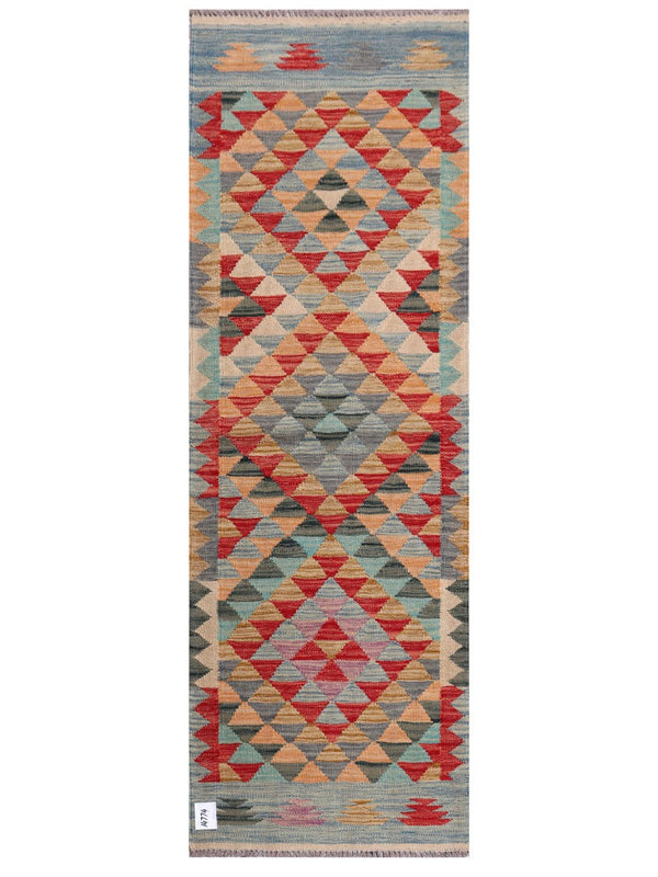 Maimana Afghanistan Kilim Rug - 201 x68 cm