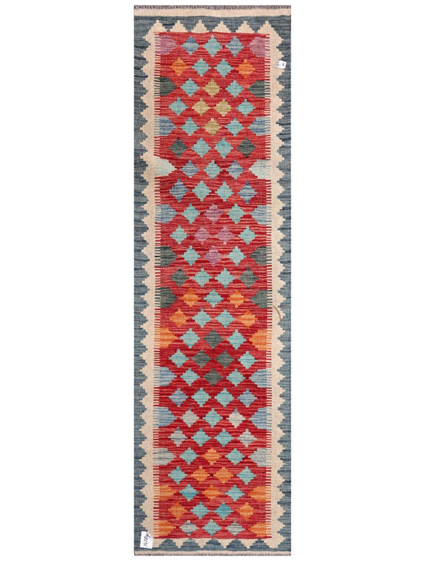 Maimana Afghanistan Kilim Rug - 208 x61 cm