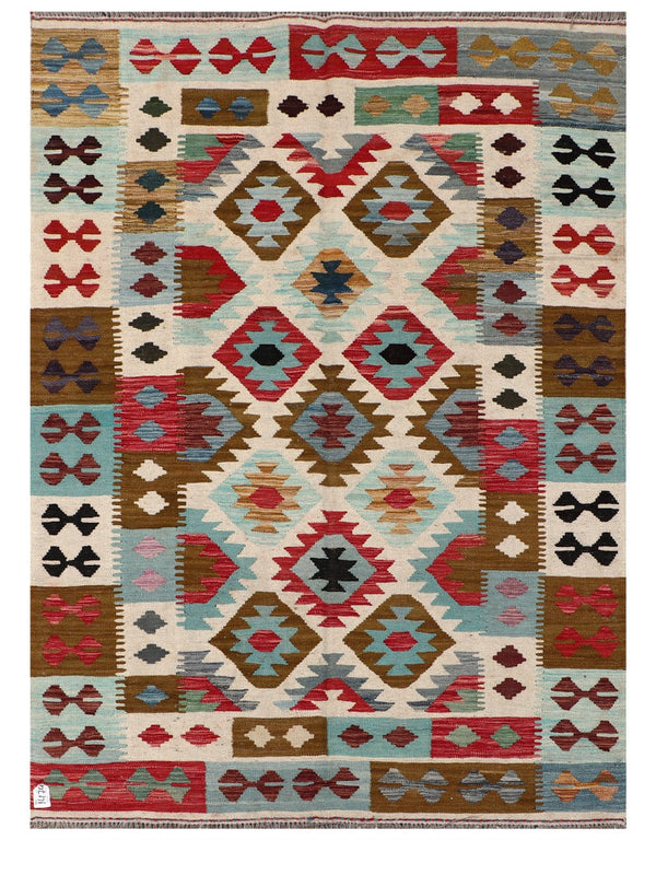 Maimana Afghanistan Kilim Rug - 198 x146 cm