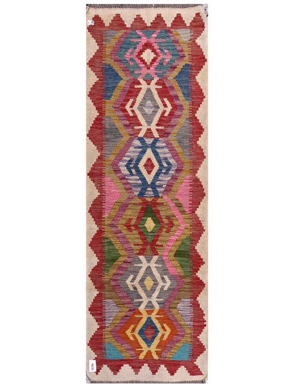 Maimana Afghanistan Kilim Rug - 203 x67 cm