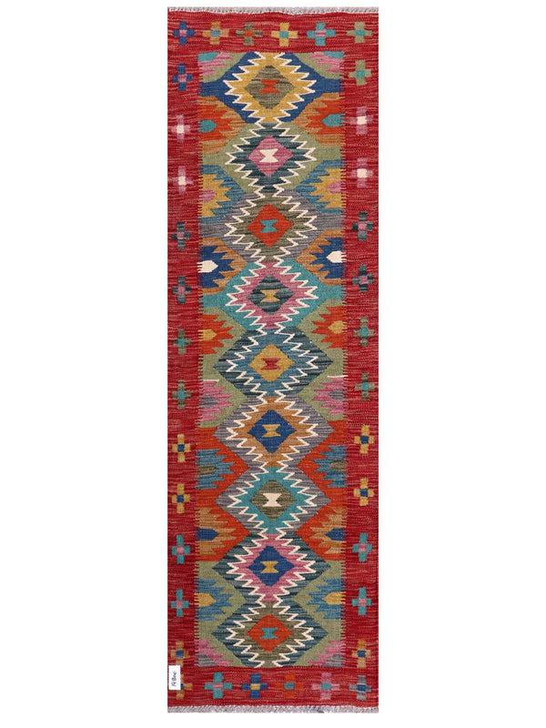 Maimana Afghanistan Kilim Rug - 202 x62 cm