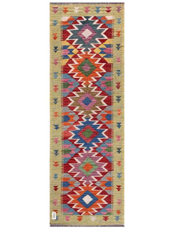 Maimana Afghanistan Kilim Rug - 196 x67 cm
