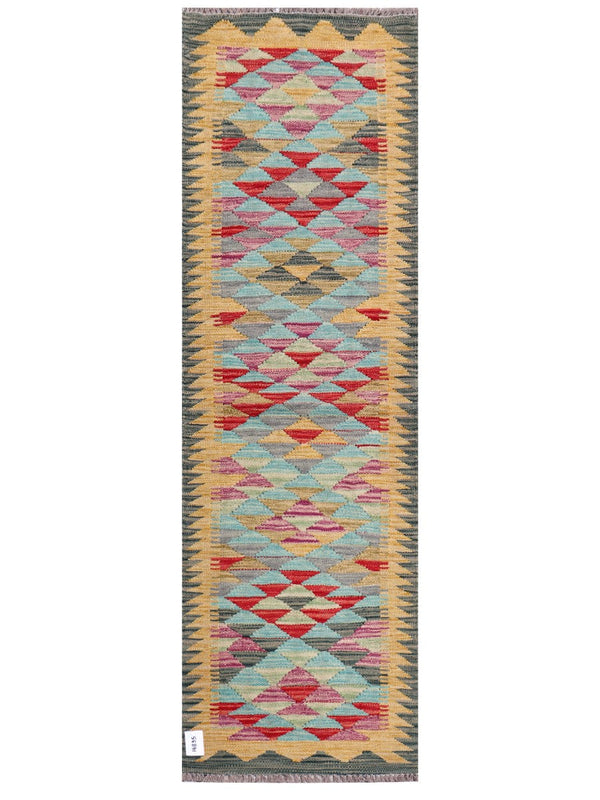 Maimana Afghanistan Kilim Rug - 205 x64 cm