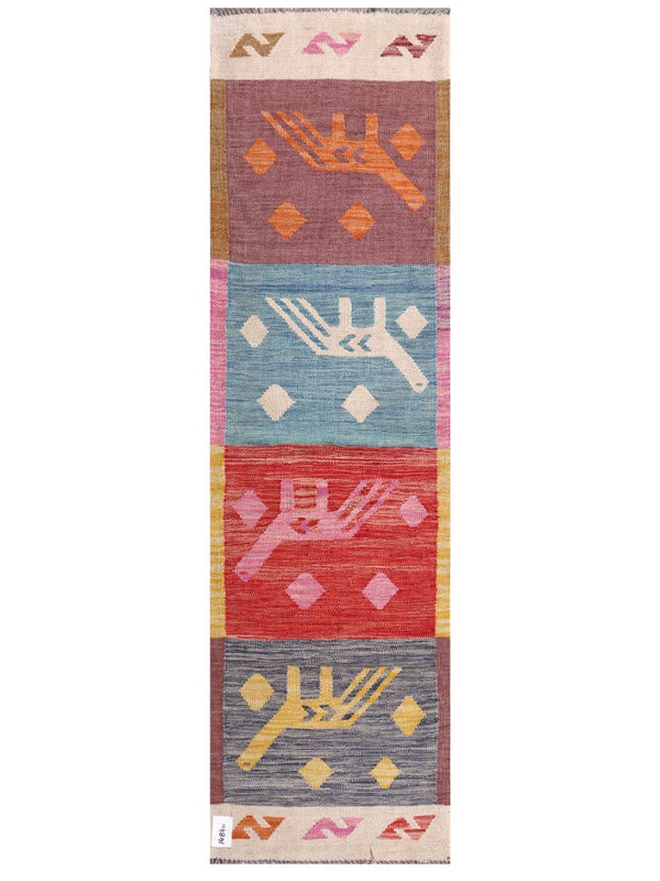 Maimana Afghanistan Kilim Rug - 194 x56 cm