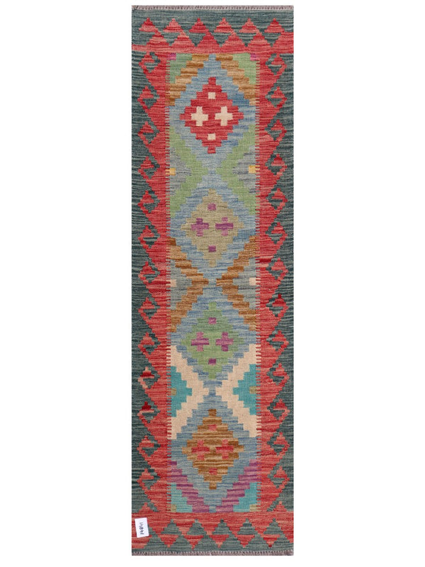 Maimana Afghanistan Kilim Rug - 202 x61 cm