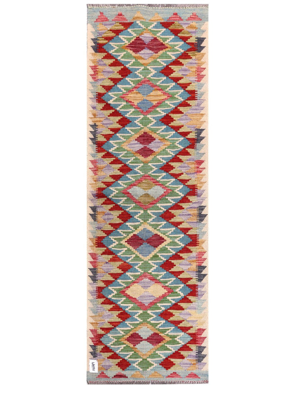 Maimana Afghanistan Kilim Rug - 198 x65 cm