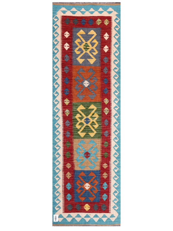 Maimana Afghanistan Kilim Rug - 205 x64 cm