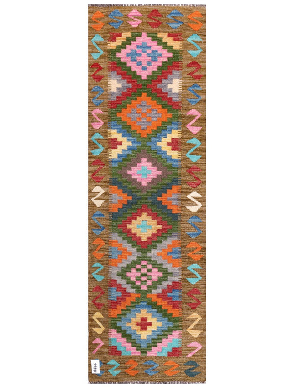 Maimana Afghanistan Kilim Rug - 197 x63 cm