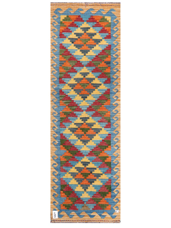 Maimana Afghanistan Kilim Rug - 203 x66 cm