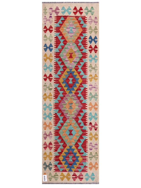 Maimana Afghanistan Kilim Rug - 193 x62 cm