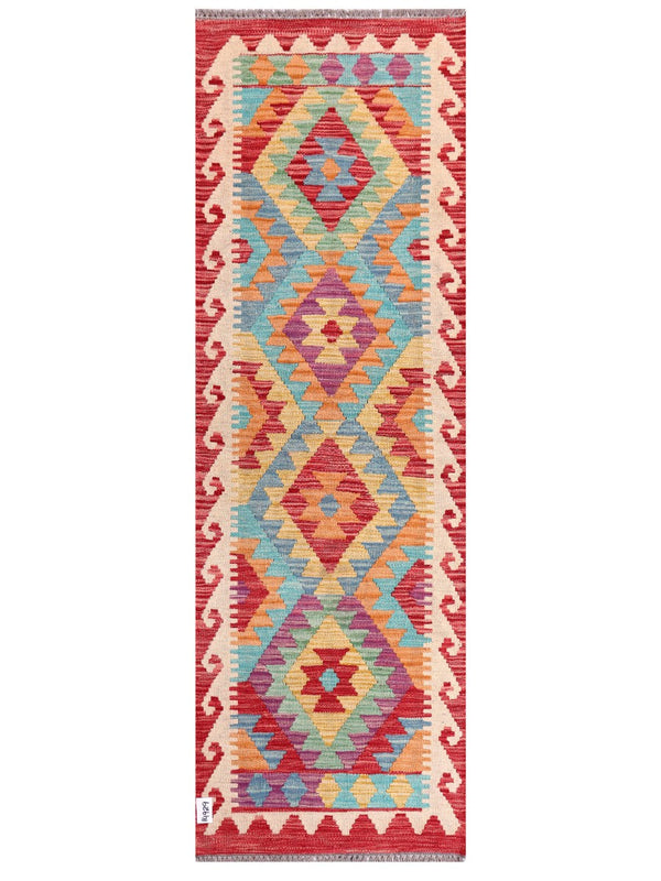 Maimana Afghanistan Kilim Rug - 200 x65 cm