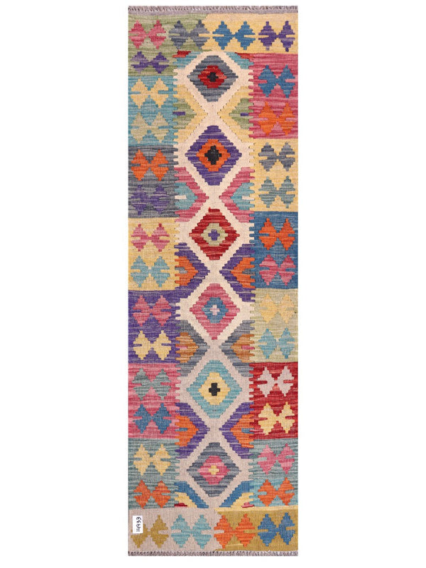 Maimana Afghanistan Kilim Rug - 199 x63 cm